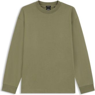 BOSS Relaxed-fit long-sleeved T-shirt in mercerized cotton
