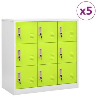 vidaXL Vidaxl - Armadietti Chiavi 5pz Grigio Chiaro Verde 90x45x92,5cm Acciaio