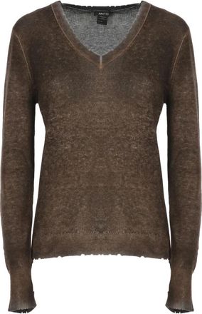 Avant Toi V-hals Gebreide Kleding - Dames - V-hals truien - Bruin - M - Truien & Vesten