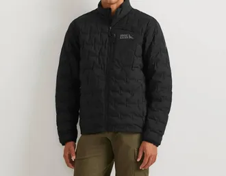 Eddie Bauer Microtherm Freefuse Stretch Down Hooded Jacket In Black