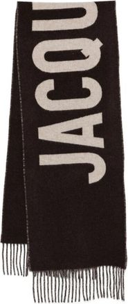 Jacquemus Fringe Logo Scarf - Dames - Wintersjaals - Bruin - ONE Size - Wol - Accessoires