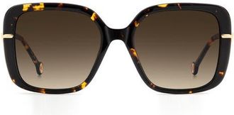Carolina Herrera Her 55mm Gradient Square Sunglasses in Havana/Brown Sf at Nordstrom