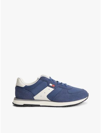 Tommy Hilfiger Mens Tommy Jeans Mixed-Texture Runner Sneaker - Blue Storm - US 10 / EU 43