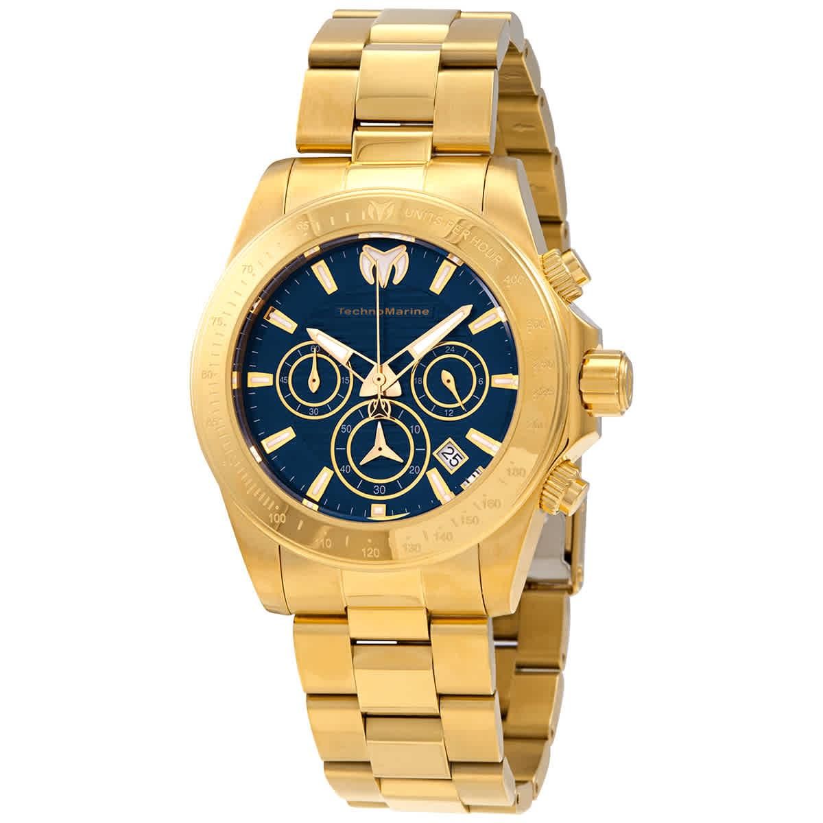 NWT Technomarine Seven Seas Chronograph GMT Quartz Gold Dial Men\'s Watch TechnoMarine Seven Seas Chronograph GMT Quartz Gold Dial  main image 2
