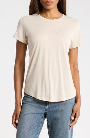 Vince Crewneck Shirt Tail T-Shirt in Light Oat at Nordstrom Rack, Size X-Small