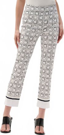 Joseph Ribkoff Millennium Printed Straight Leg Pull On Pants In Vanilla/multi