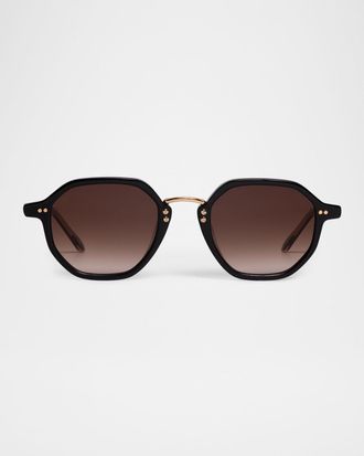 Krewe Dakota Acetate & Titanium Octagon Sunglasses