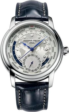 Frederique Constant Klassieke Worldtimer Horloge - Dames - Horloges - Blauw - ONE Size - Accessoires