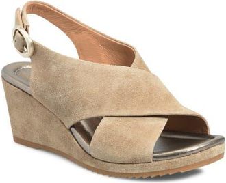 S&ouml;fft Isabeth Slingback Platform Wedge Sandal in Barley at Nordstrom, Size 7.5