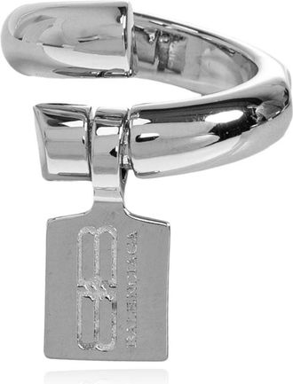 Balenciaga Rings, female, Gray, Size: 56 MM Saint-Germain Tag Ring