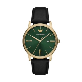 Emporio Armani Accessoires, Heren, Groen, ONE Size, Leer, Ar 11601 Horloge