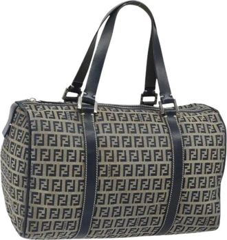 Fendi Pre-owned Canvas Handtas - Dames - Vintage Handtas - Blauw - ONE Size - Vintage