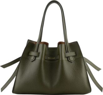 Pourchet Blossom Handtas - Dames - Handtassen - Groen - ONE Size - Leer - Tassen