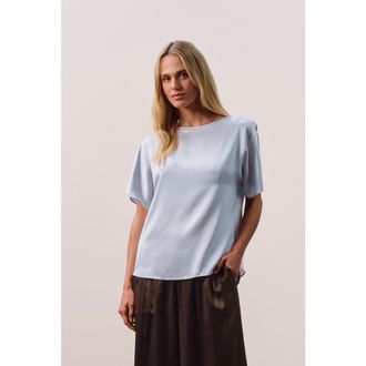 Naked Cashmere PENNY SILK TEE in Cloud at Nordstrom, Size X-Small