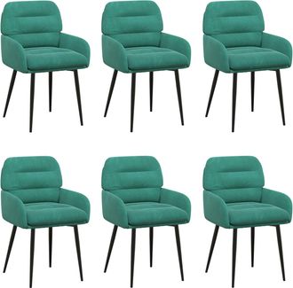 vidaXL Sillas De Comedor 6 Uds. Terciopelo Tuquesa 59 X 59,5 X 90 Cm Vidaxl