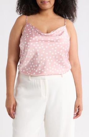 Renee C Cowl Neck Satin Camisole in Pink at Nordstrom Rack, Size 3X