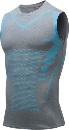 Generic Ironfit Shirt, Compression Shirt Men, Slimming Body Shaper Vest, Mens Athletic Sleeveless Shapewear Shirts, Tummy Tank Top (806 Vest Gray,M)