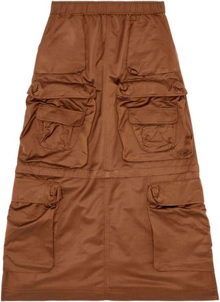 Diesel O-Nita cargo-pocket elasticated maxi skirt - women - Cotton/Viscose - 38 - Brown