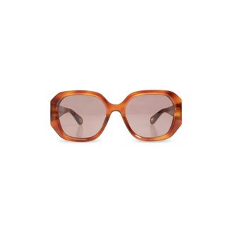 Chlo&eacute; Sunglasses, female, Brown, Size: 56 MM Oversized Square Sunglasses