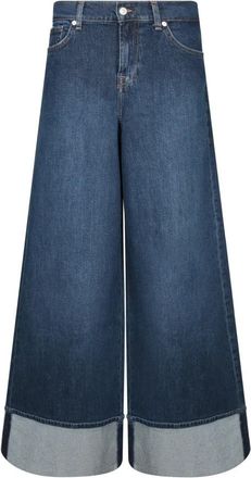7 For All Mankind Marie Wide-Leg Jeans - Dames - Loose Fit Jeans - Blauw - W25 - Katoen - Jeans