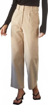 Crescent Womens Tianna Pleated Corduroy Trouser In Beige