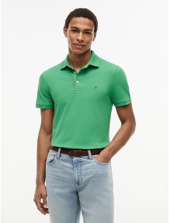Tommy Hilfiger Mens Slim Fit Stretch Pique Polo - Green - XXXL