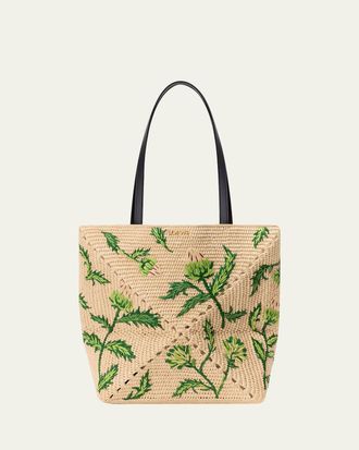 Loewe x Paulas Ibiza Puzzle Embroidered Raffia Tote Bag
