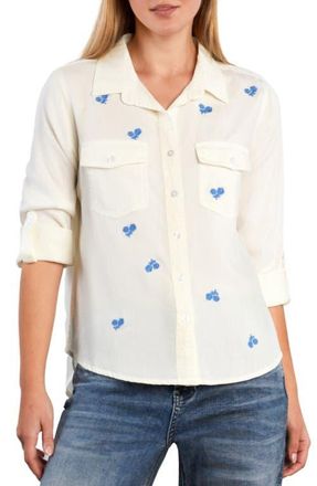 BILLY T Moonlit Meadow Button-Up Shirt in White Lily at Nordstrom, Size X-Small