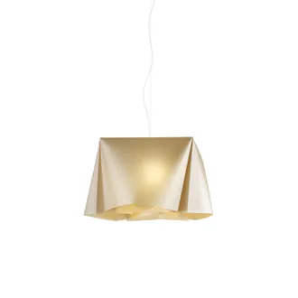 Linea Zero Sospensione Moderna 1 Luce Wanda In Polilux Oro D25 Made In Italy