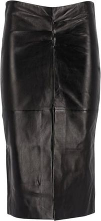 Isabel Marant Falda Midi de Piel Tuline - Skirts - Mujer - Negro - S