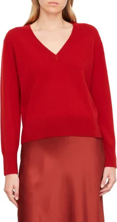 Vince V-Neck Wool & Cashmere Sweater in Sangria at Nordstrom, Size Small