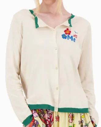 Me369 Jan Cotton Cardigan In Guitar