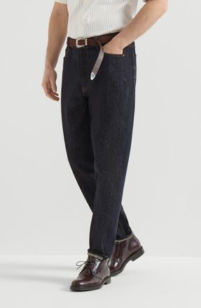Brunello Cucinelli No-fade denim iconic fit five-pocket trousers in Dark Denim at Nordstrom, Size 50 It