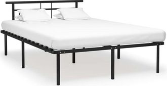 vidaXL Estructura De Cama Sin Colch&oacute;n Metal Negro 140x200 Cm Vidaxl