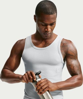 Nike Mens N.A.C. Dri-FIT Ribbed Tank Top in Grey | IR8809-077