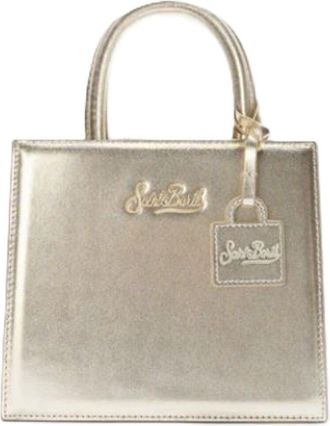 MC2 Saint Barth Small Structured Handbag with Metallic Gold Finish