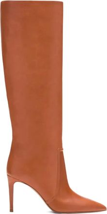 PARIS TEXAS 85mm pointed leather boots - women - Leather/Leather/Leather - 36 - Brown