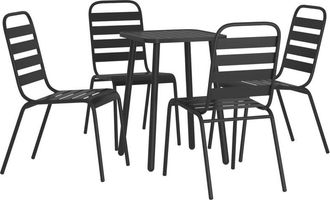 vidaXL Juego De Comedor De Jard&iacute;n 5 Piezas Acero Gris Antracita Vidaxl