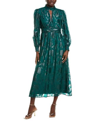 Anne Klein Jacquard Lurex Midi Dress