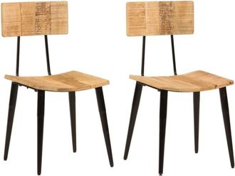 vidaXL Vidaxl - Sillas De Comedor 2 Uds Madera Maciza De Mango 44x40x80 Cm