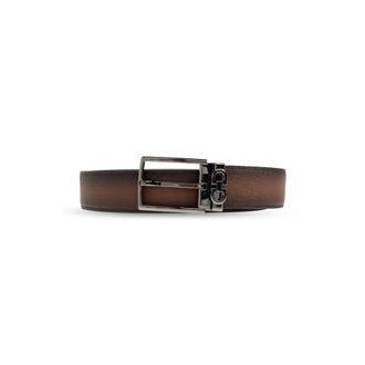 Ferragamo Belts, male, Brown, Size: 105 CM Double Adjus Leather Belt