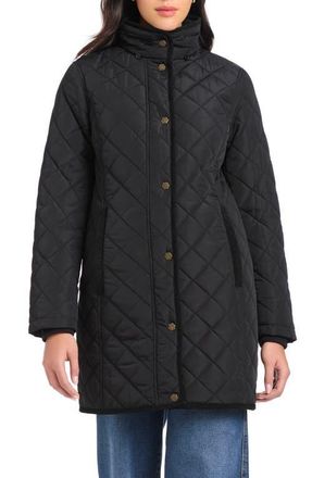 Vince Camuto Water Resistant Quilted Coat with Removable Hood in Black at Nordstrom, Size X-Small