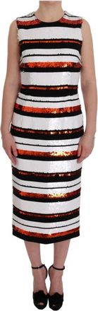 Dolce & Gabbana Sleeveless Sheath Dress - Dames - Feestkleedjes - Veelkleurig - M - Wol - Kleedjes