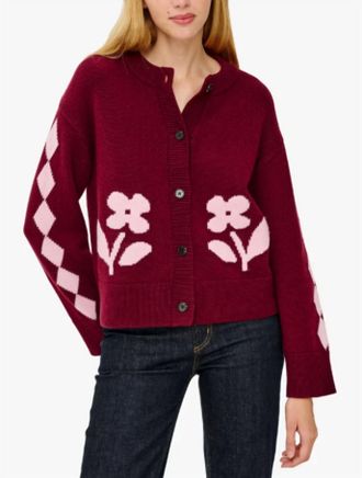 Rails Mavie Long Sleeve Cardigan In Red