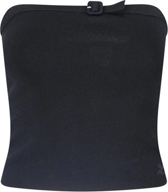 Courr&egrave;ges Buckle knit bustier top