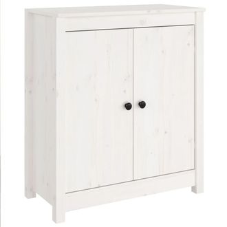 vidaXL Aparador De Madera Maciza De Pino Blanco 70x35x80 Cm Vidaxl