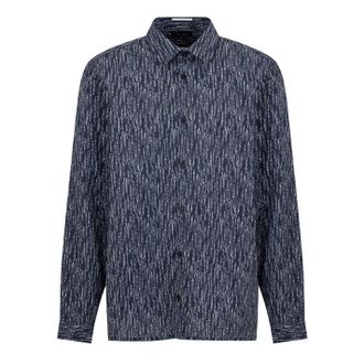 Ted Baker Mens Recycled Regular Fit Long Sleeve Shirt in Navy - Size 4XL