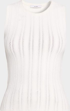 Adam Lippes Brynn Pointelle Knit Sleeveless Top