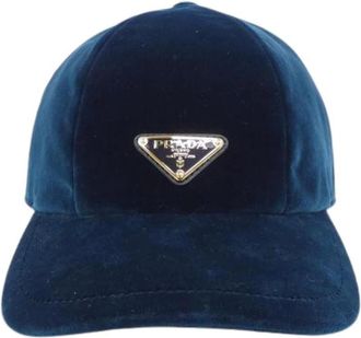 Prada Pre-owned Accessories, male, Blue, Size: ONE SIZE Pre-owned 1Hc336 Cap