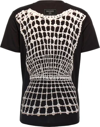 Balmain Womens Black Organic Cotton T-Shirt